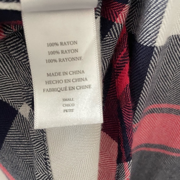 Rails Hunter Plaid Long Sleeve Button-Down Shirt Size Small White Indigo Blush - Picture 8 of 8